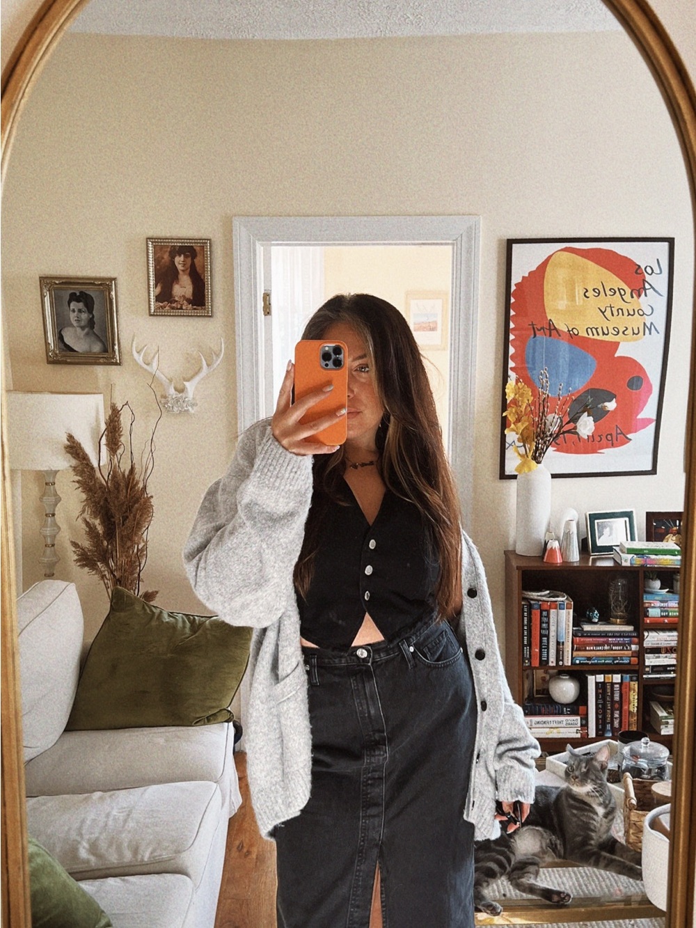 Zara Cropped Black Button-Front Denim Vest
